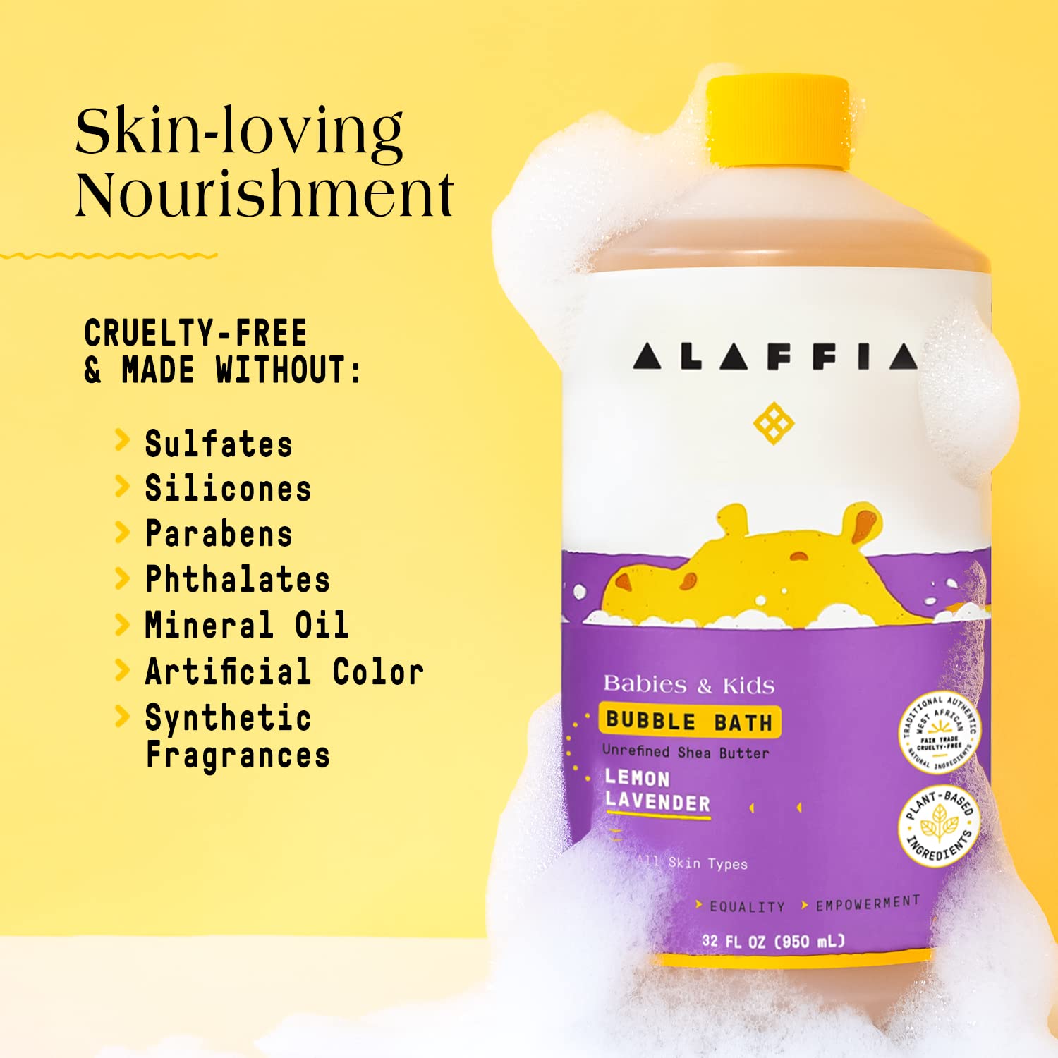 Alaffia plant-based formula delivers gentle cleansing without sulfates or parabens.
