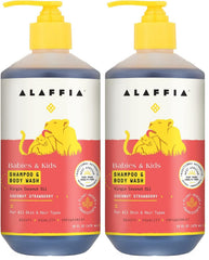 Alaffia Babies & Kids shampoo bottle for gentle daily cleansing of soft hair