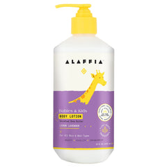 Alaffia EveryDay Shea Body Lotion packaging highlighting gentle, fair-trade formula for sensitive skin