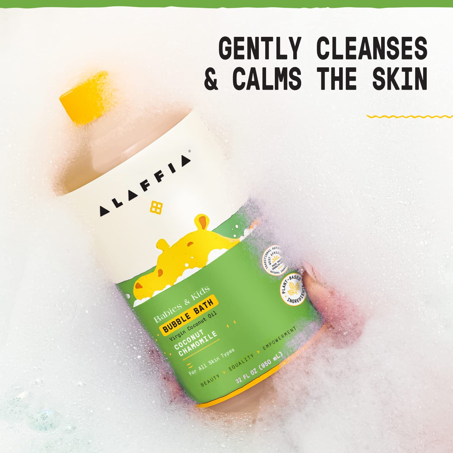 Alaffia plant-based formula delivers gentle cleansing without sulfates or parabens.