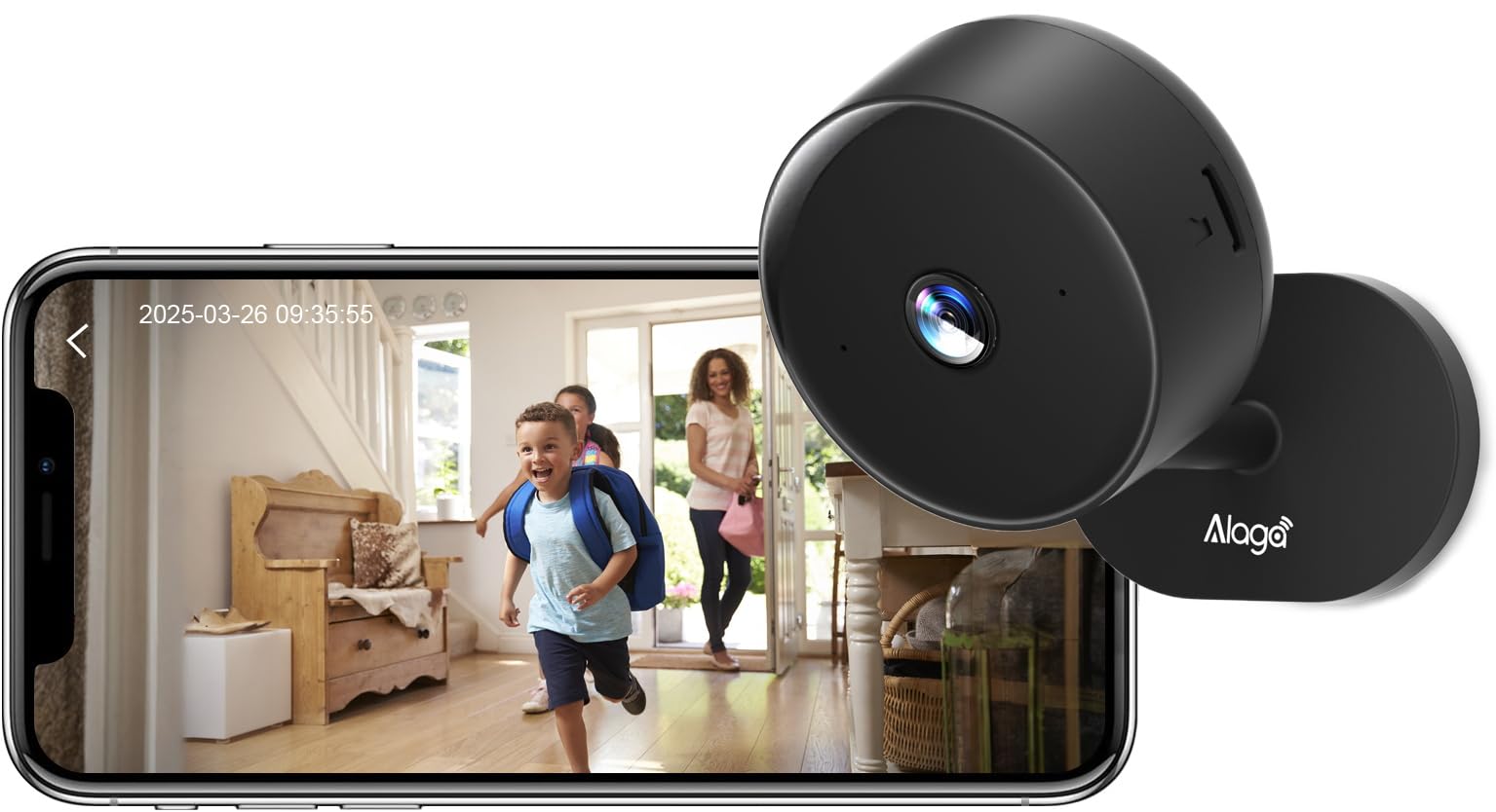 Alaga 5G indoor camera demonstrates stable Wi-Fi setup for smooth streaming.