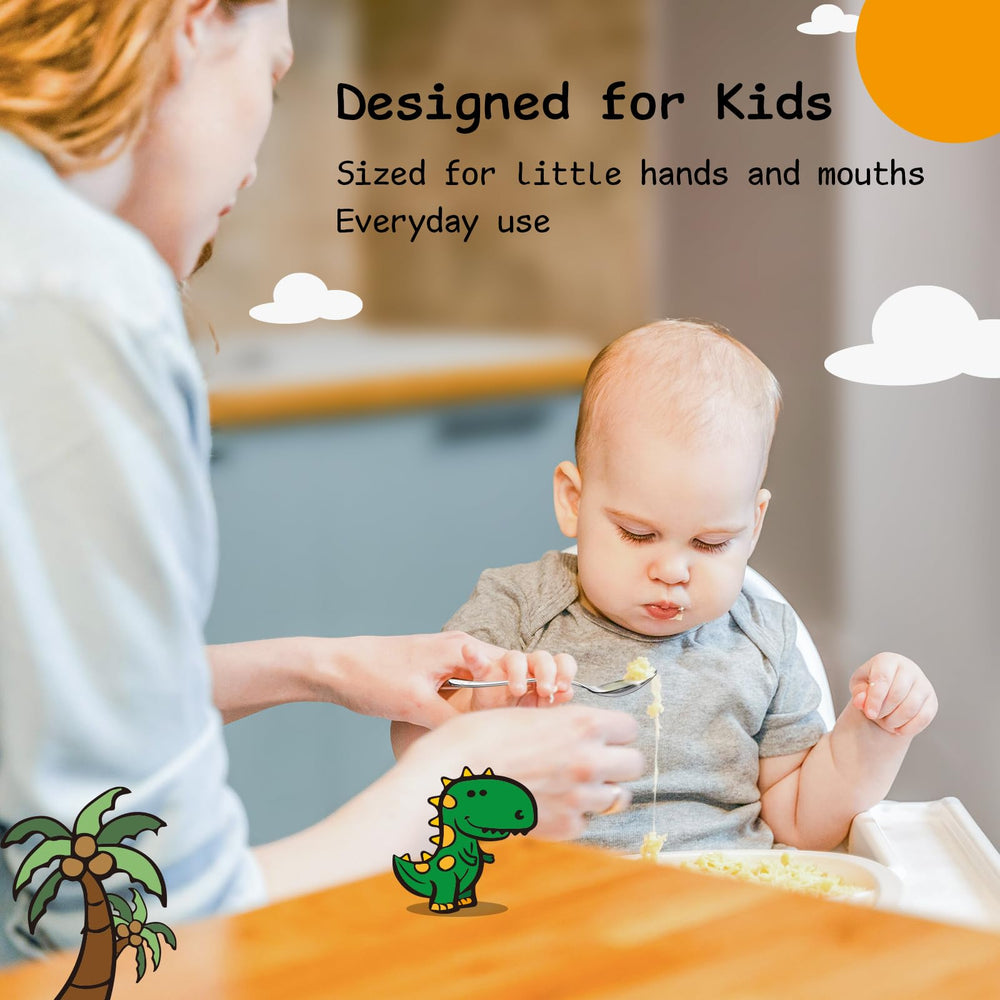 Alata mini sporks dinosaur imprint close-up highlighting engaging design for kids