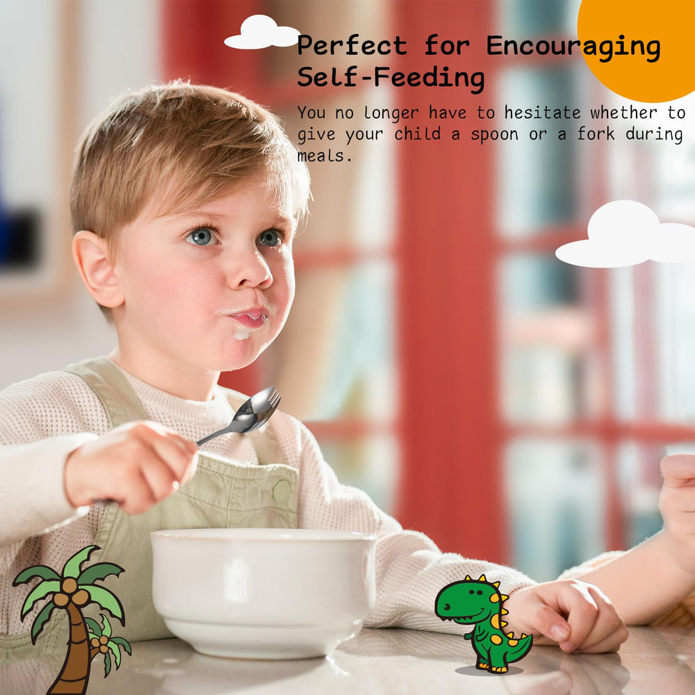 Alata mini sporks in a child's hands showing toddler-friendly grip for easy handling