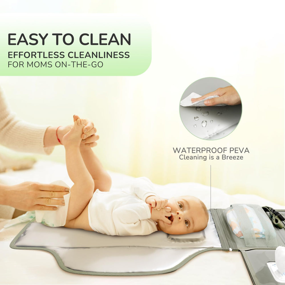 Alatino changing pad waterproof surface close-up cleans quickly.