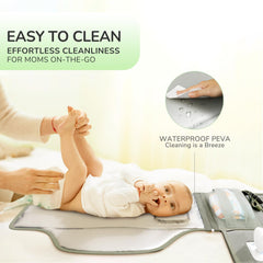 Alatino changing pad waterproof surface close-up cleans quickly.