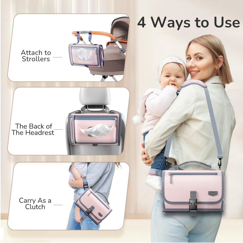 Alatino portable changing pad on-the-go use simplifies diaper stops.