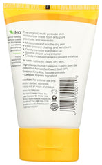 Alba Botanica Un-Petroleum Jelly texture swatch demonstrates easy spread for lips and skin.