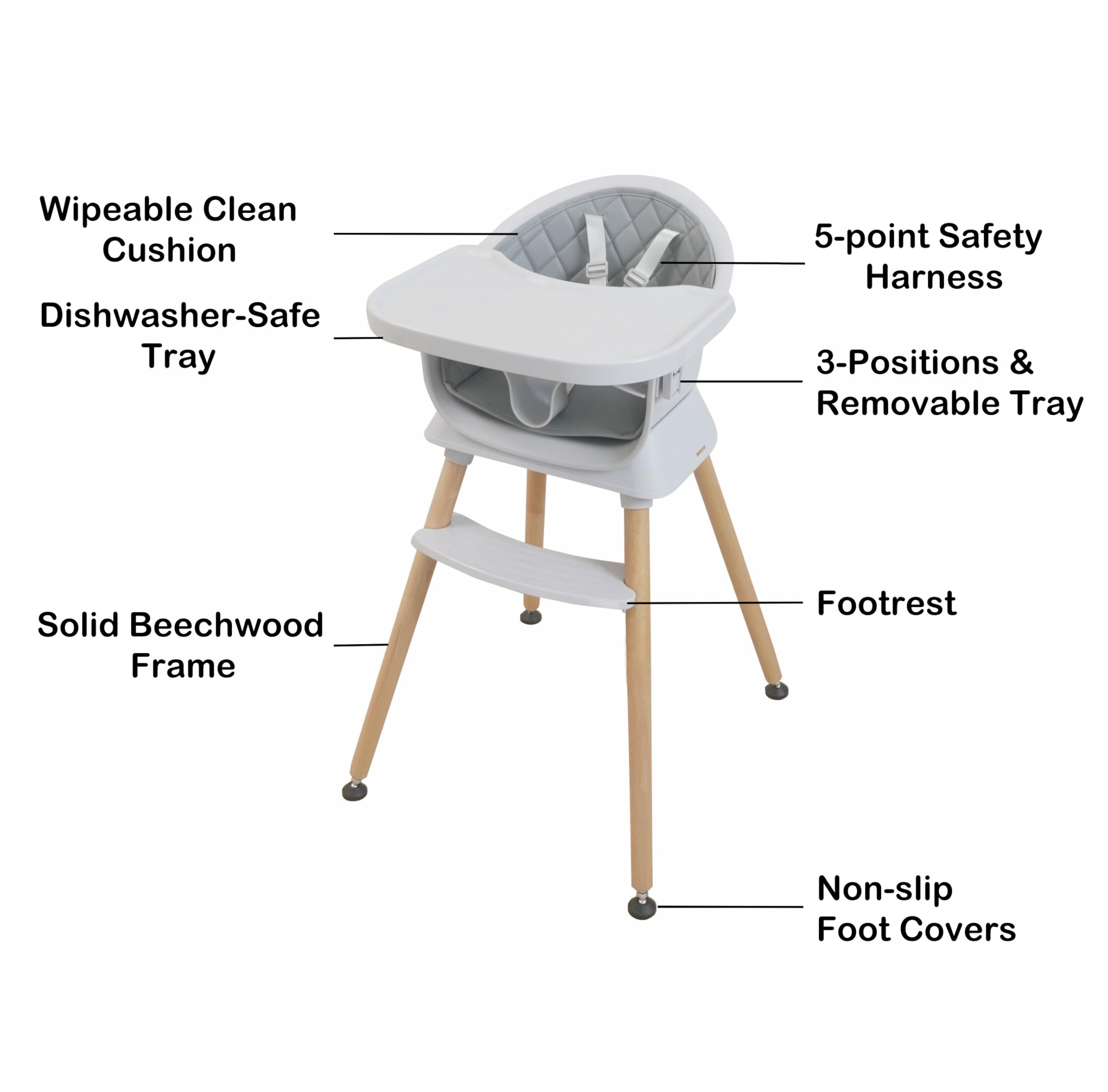 Albert Baby waterproof cushion easy to wipe clean after meals