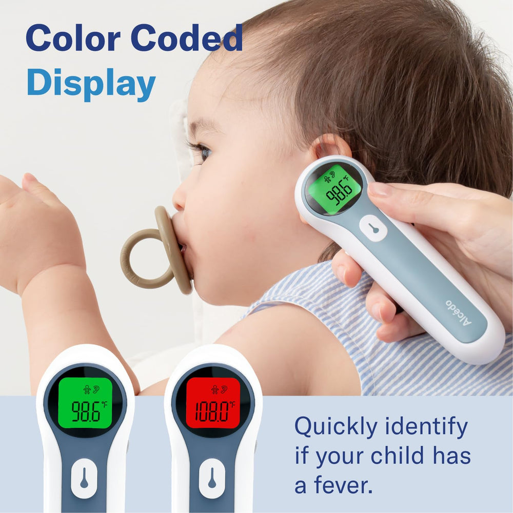 Alcedo 4 in 1 modes image illustrating adult child ear and object measurements