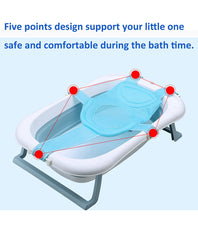 ALEDLE-LIFE floating bath mat on water blue, close-up, keeps baby content without crying