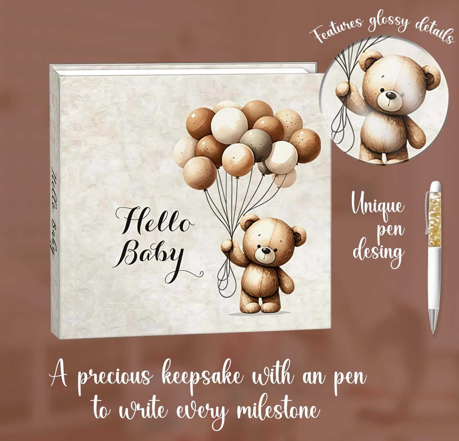 Alejastore baby memory book milestones spread for ultrasound photos and first steps