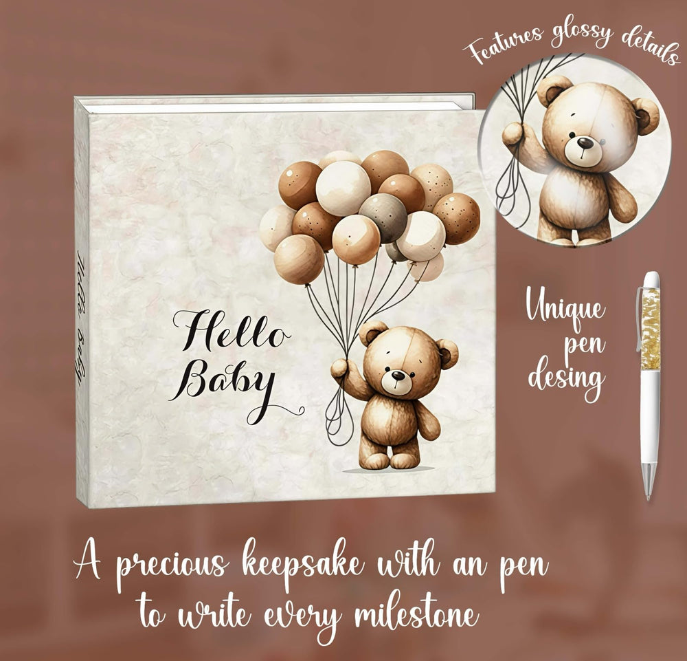 Alejastore baby memory book milestones spread for ultrasound photos and first steps