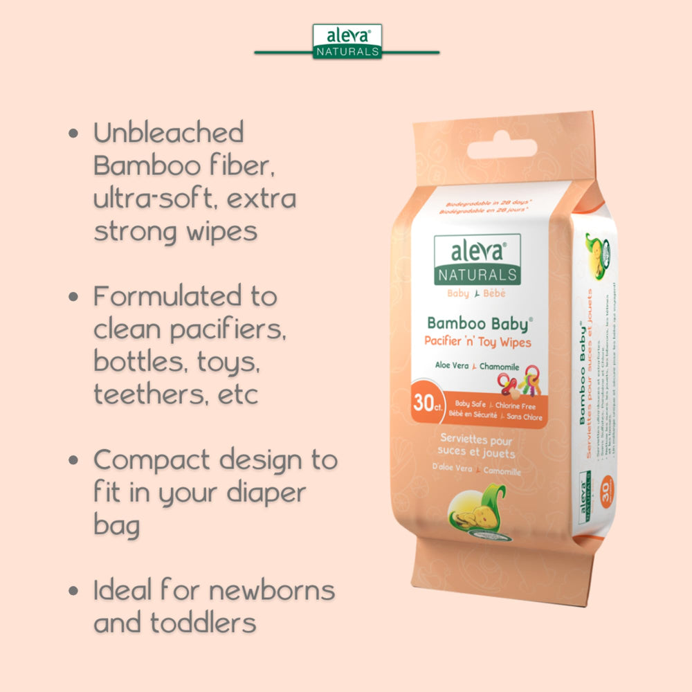 Wipes cleaning a pacifier during on the go