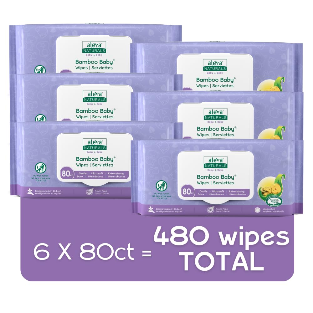 Aleva Naturals Bamboo Baby Wipes cleaning diaper area without irritation, perfect on-the-go