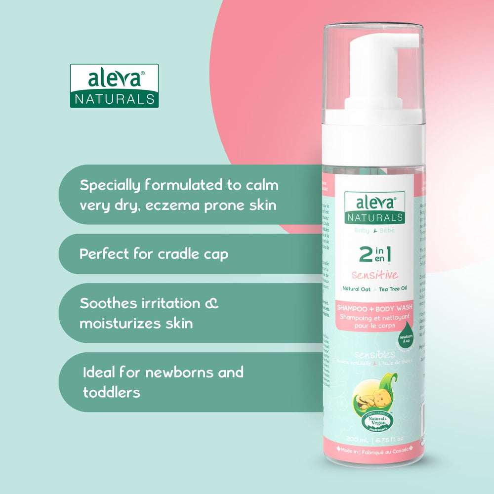 Aleva Naturals self-foaming bottle supports spill-free bath time for toddlers
