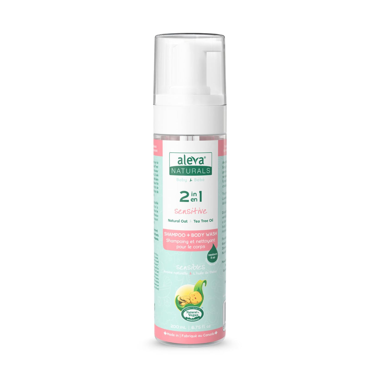 Aleva Naturals Tea Tree 2in1 bath bottle-foam for easy bath time on sensitive skin