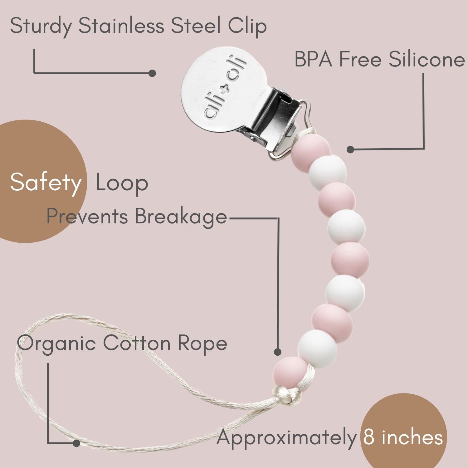 Ali+Oli clip on-the-go keeps pacifiers handy for quick access