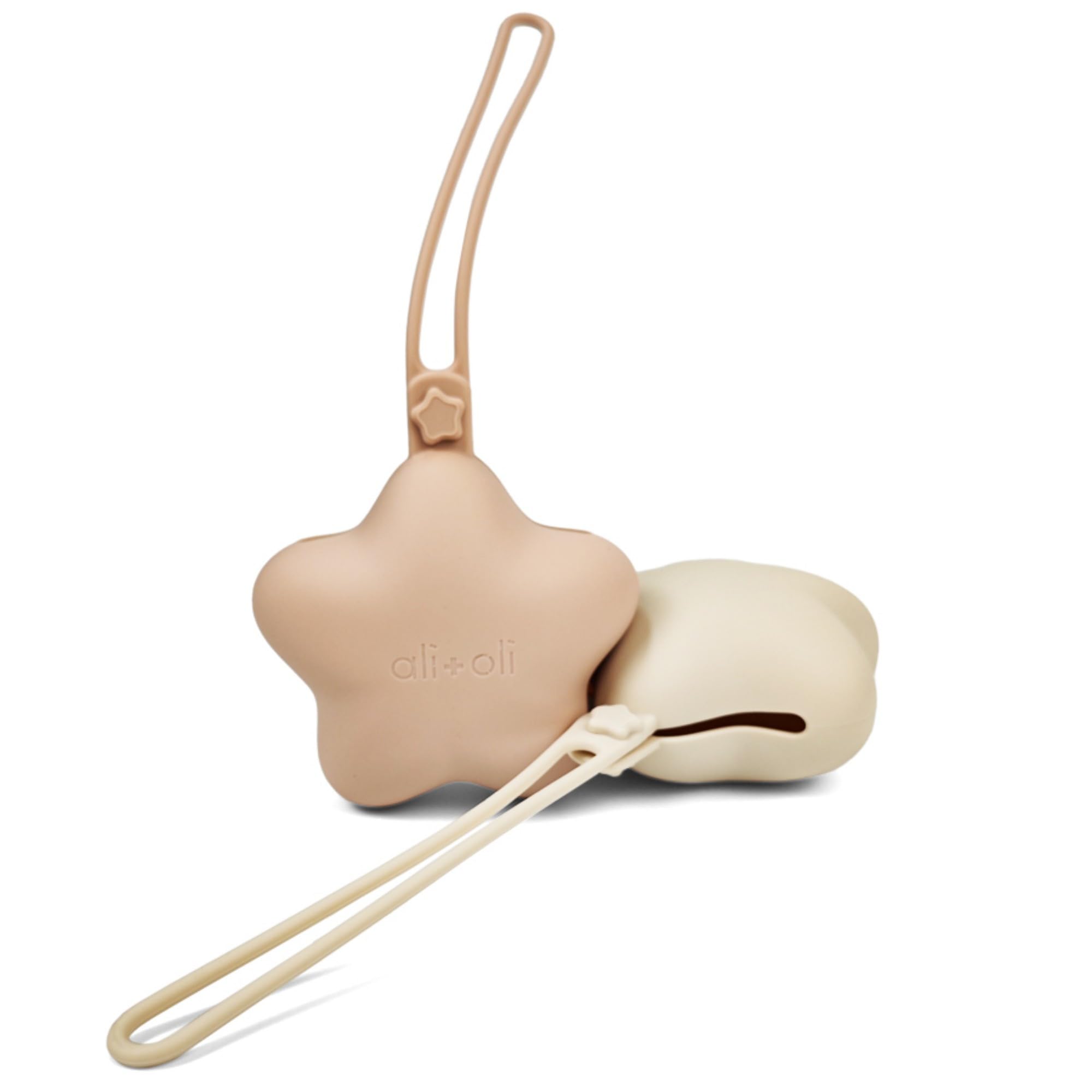 Ali+Oli cling strap securely attaches to strollers, car seats, or bags.