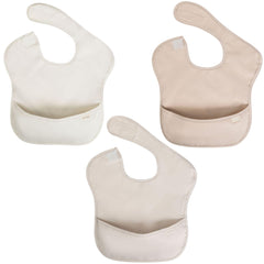 Ali+Oli Smock Bib 3pc set flatlay showing mess-proof mealtime versatility