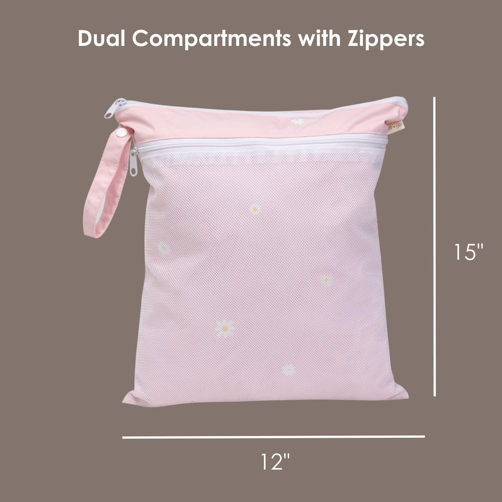 Ali+Oli 15x12 inch size fits diapers and swimwear neatly.