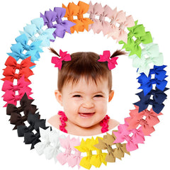 ALinmo 2-inch baby hair clip closeup showing secure bows for delicate hair.