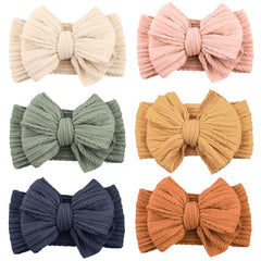 ALinmo 6-pack baby headbands in colors for versatile outfits.