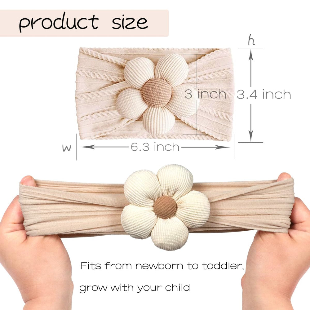 ALinmo baby headbands embroidery flower design adds stylish detail to outfits.