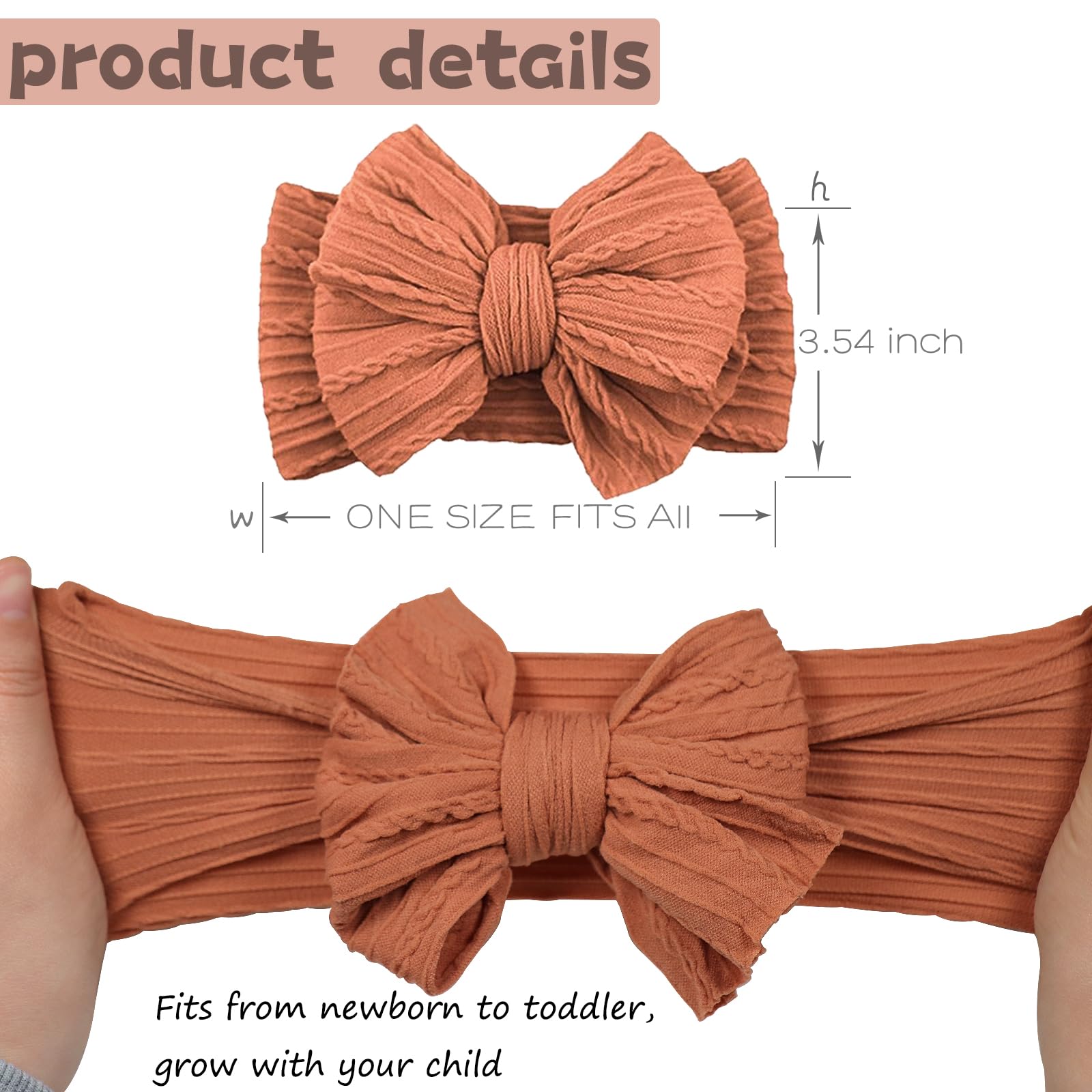 ALinmo headbands bow stitching detail demonstrates durable craftsmanship.