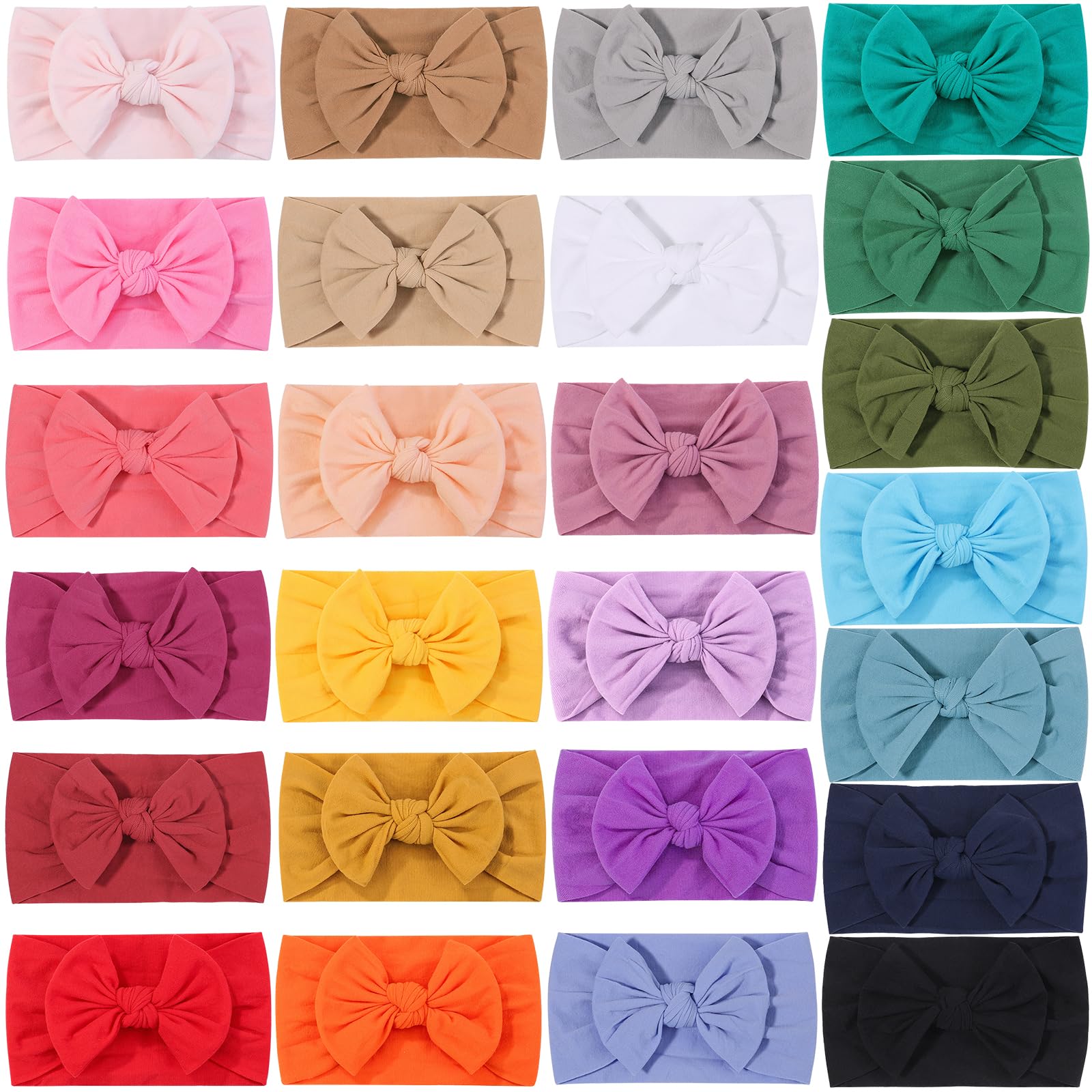 ALinmo soft nylon headbands on baby show gentle stretch and comfortable fit.