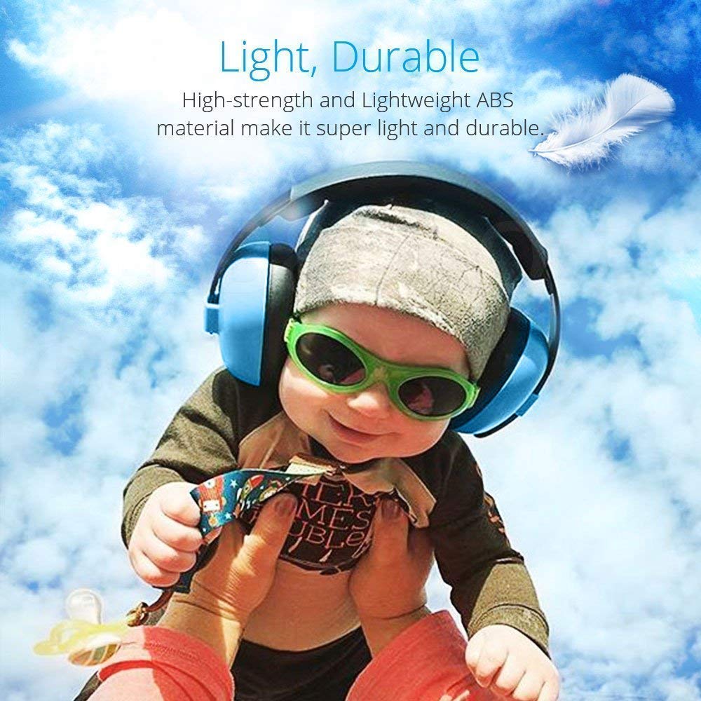 Alitamei blue ear protection promotes calmer car rides and theme park visits.