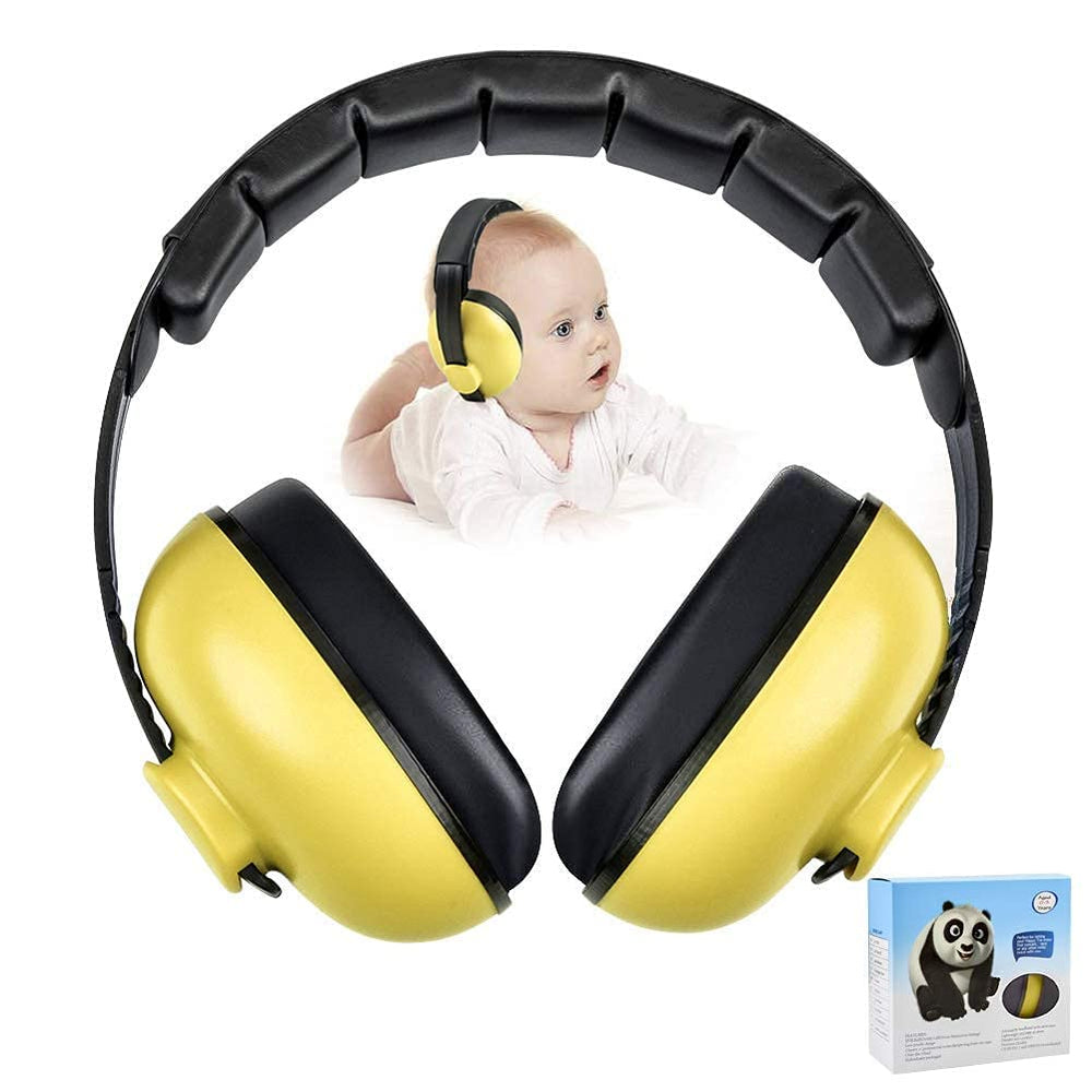 Alitamei kids yellow headphones close-up on soft cushions for comfortable wear