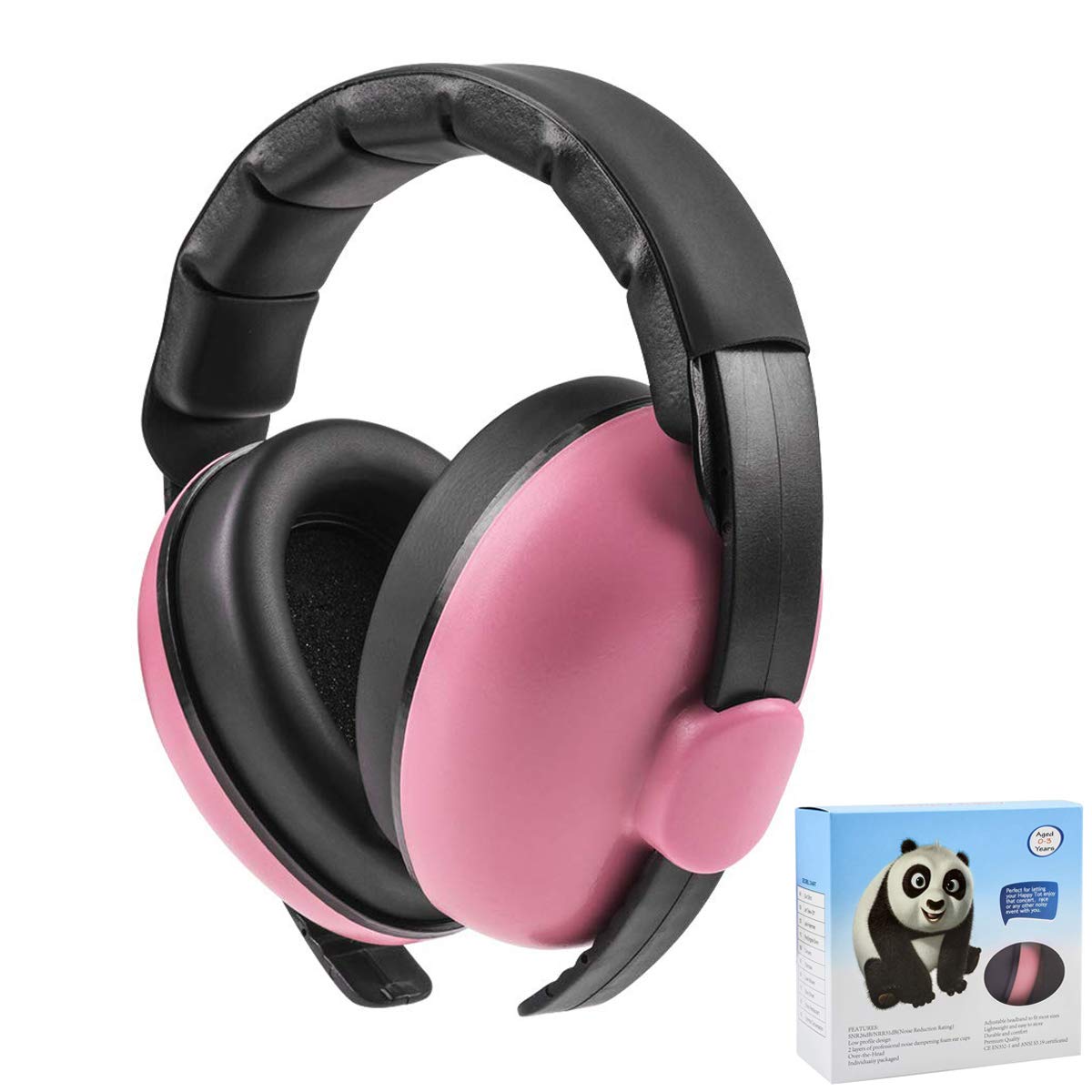 Alitamei redrose color baby ear protection adds stylish safety gear.