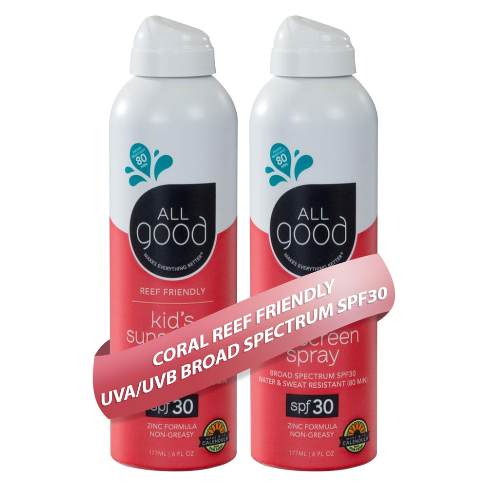 All Good Baby Sunscreen Spray bottle front showing SPF 30 protection for kids