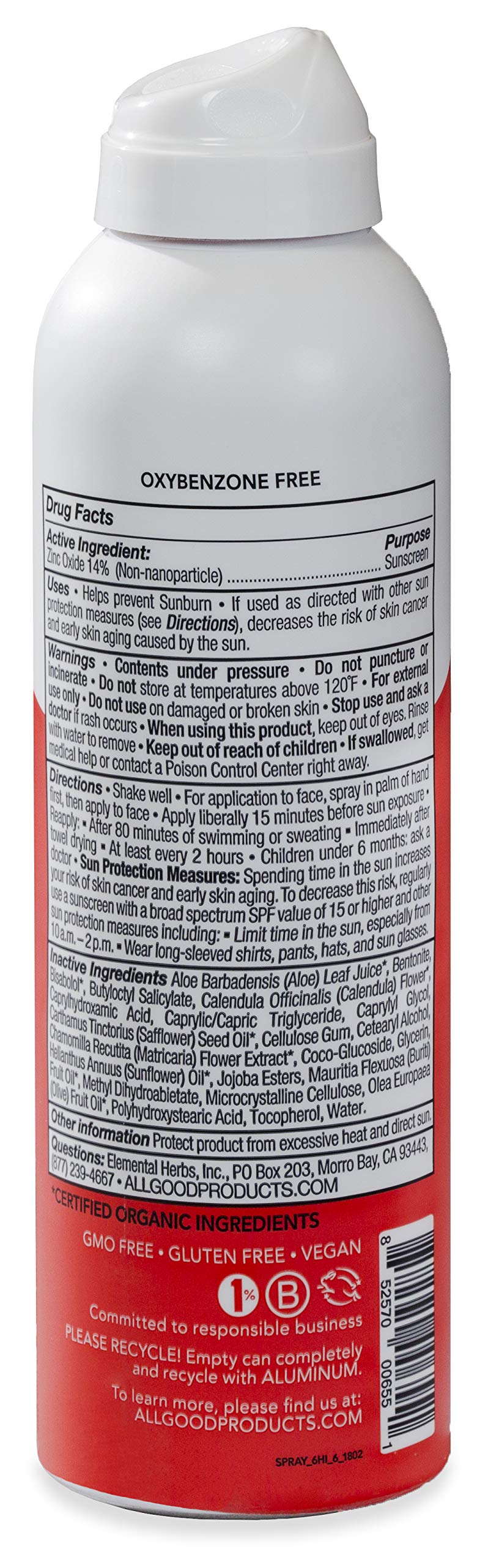 All Good Sunscreen Spray twist-lock nozzle preventing accidental sprays
