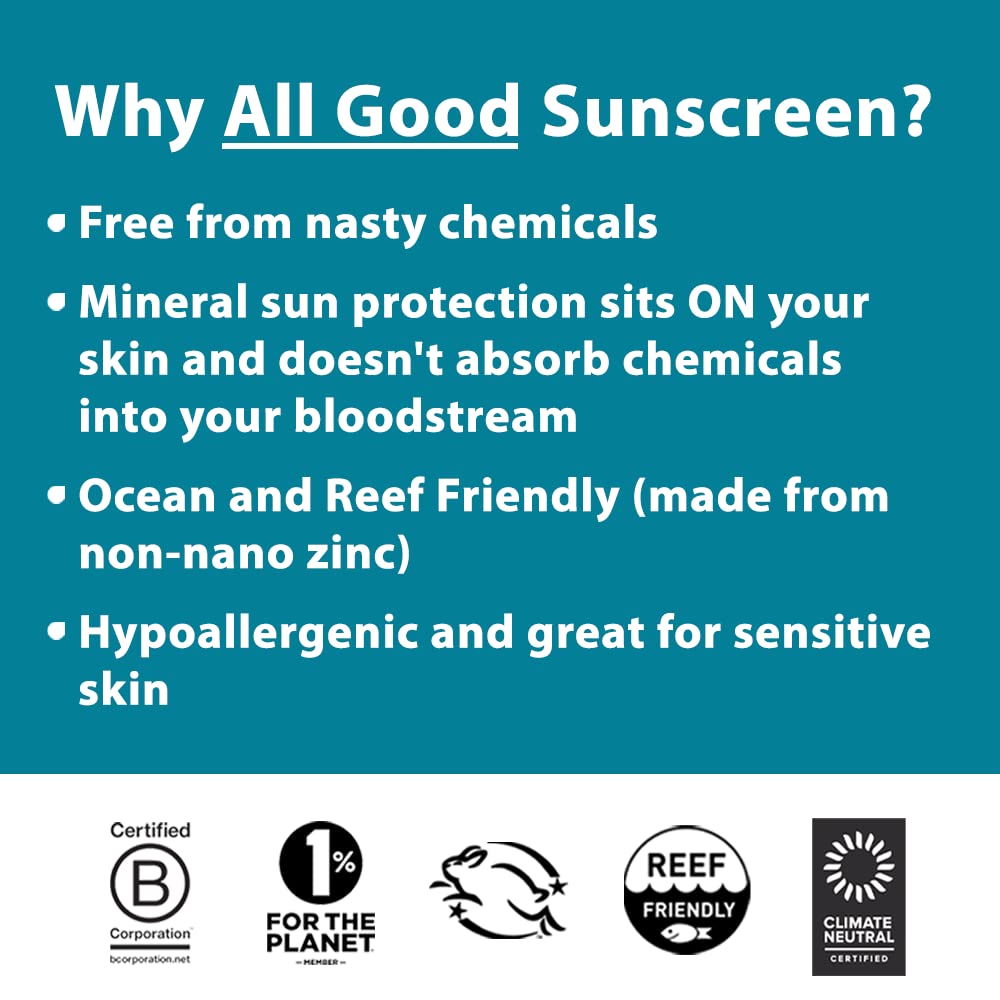 All Good Sunscreen Butter Stick on the arm demonstrates easy rub-in application for sensitive skin