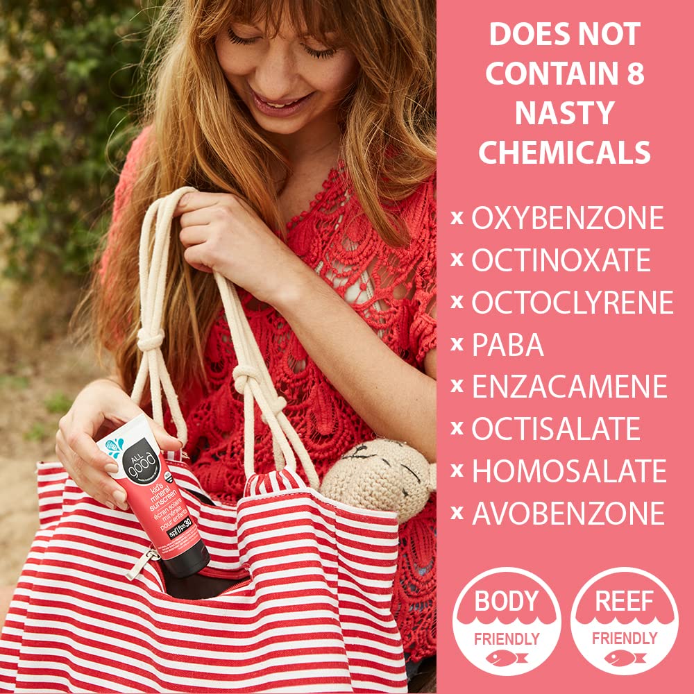 All Good Sunscreen Lotion ingredients calendula and rose hips promote skin nourishment.