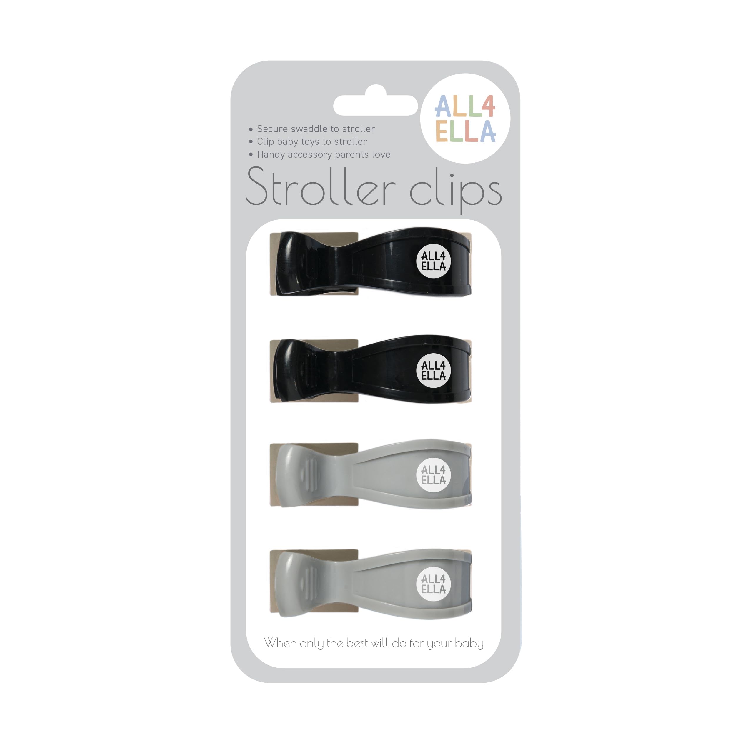 All4Ella easy-attachment demo shows simple securing to most strollers.