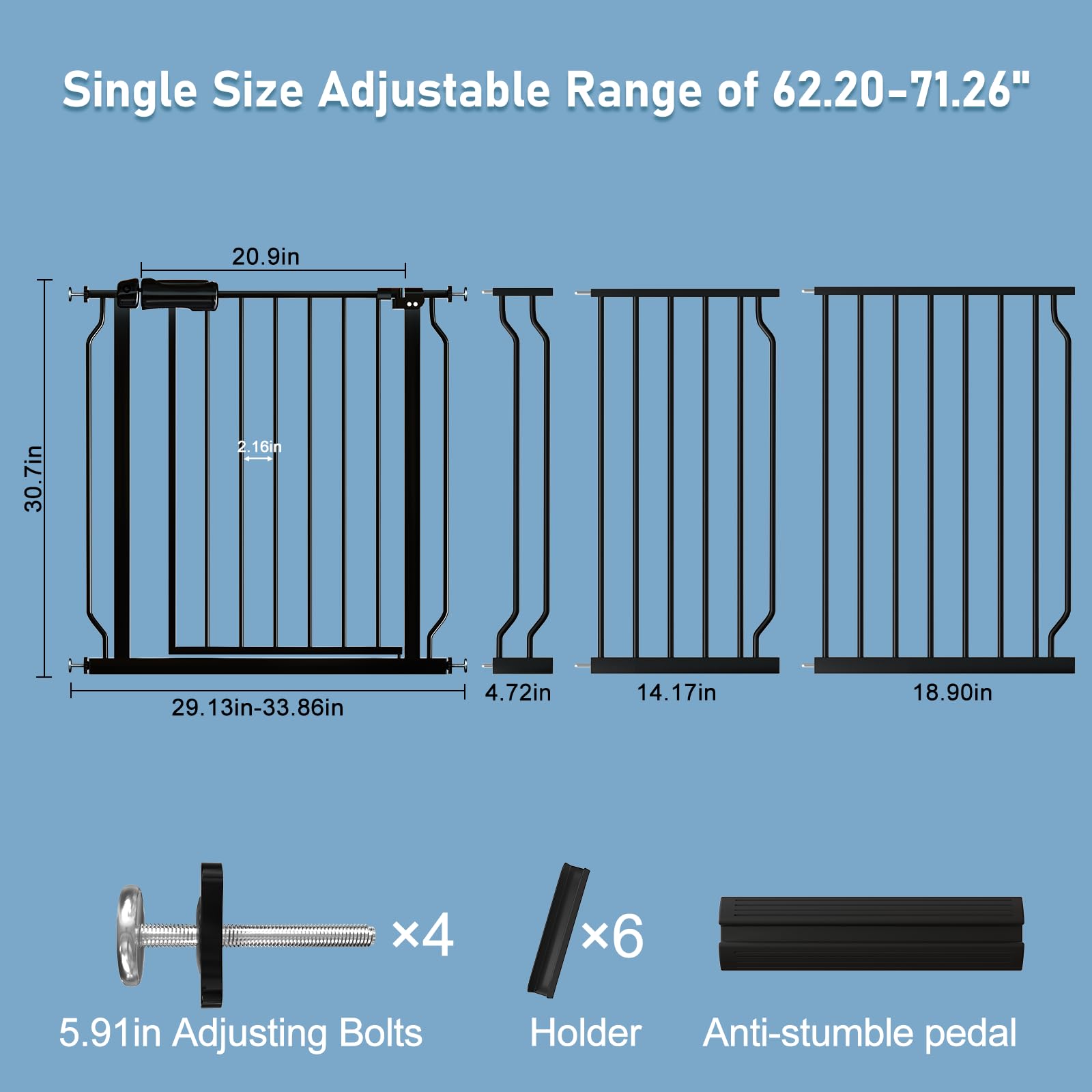 ALLAIBB baby gate extensions setup illustrates widenability for variable spaces.