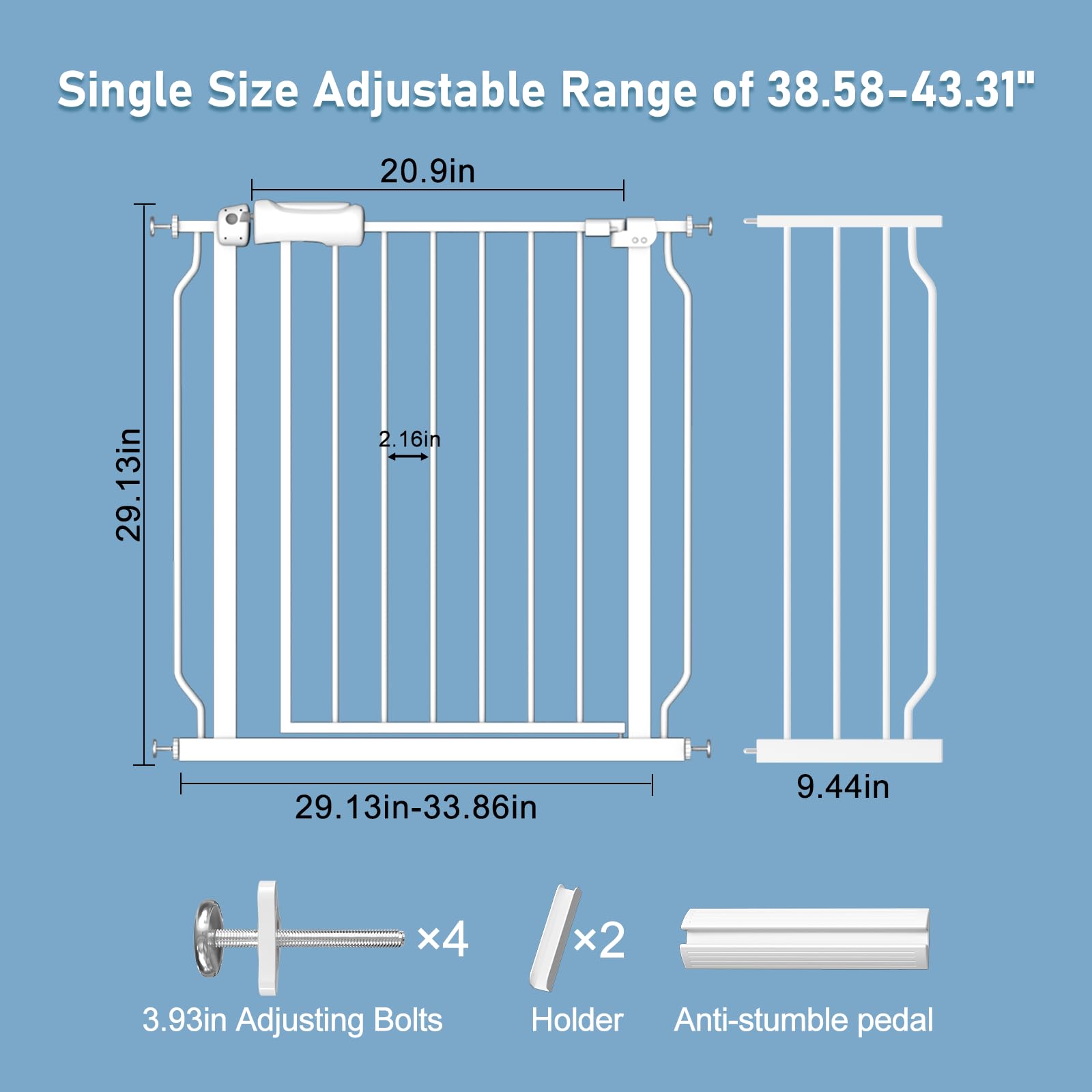 ALLAIBB double-lock safety release keeps toddlers out while adults pass with one hand