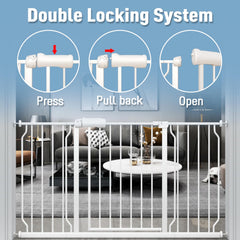ALLAIBB double-sided opening gate for stairs offers intuitive two-way access.