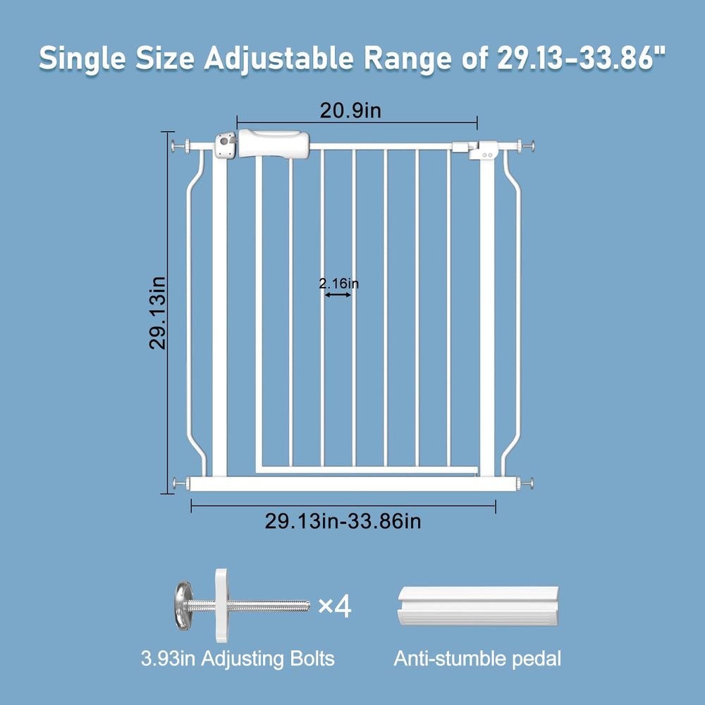 ALLAIBB durable steel frame provides robust gate performance for kids and pets.