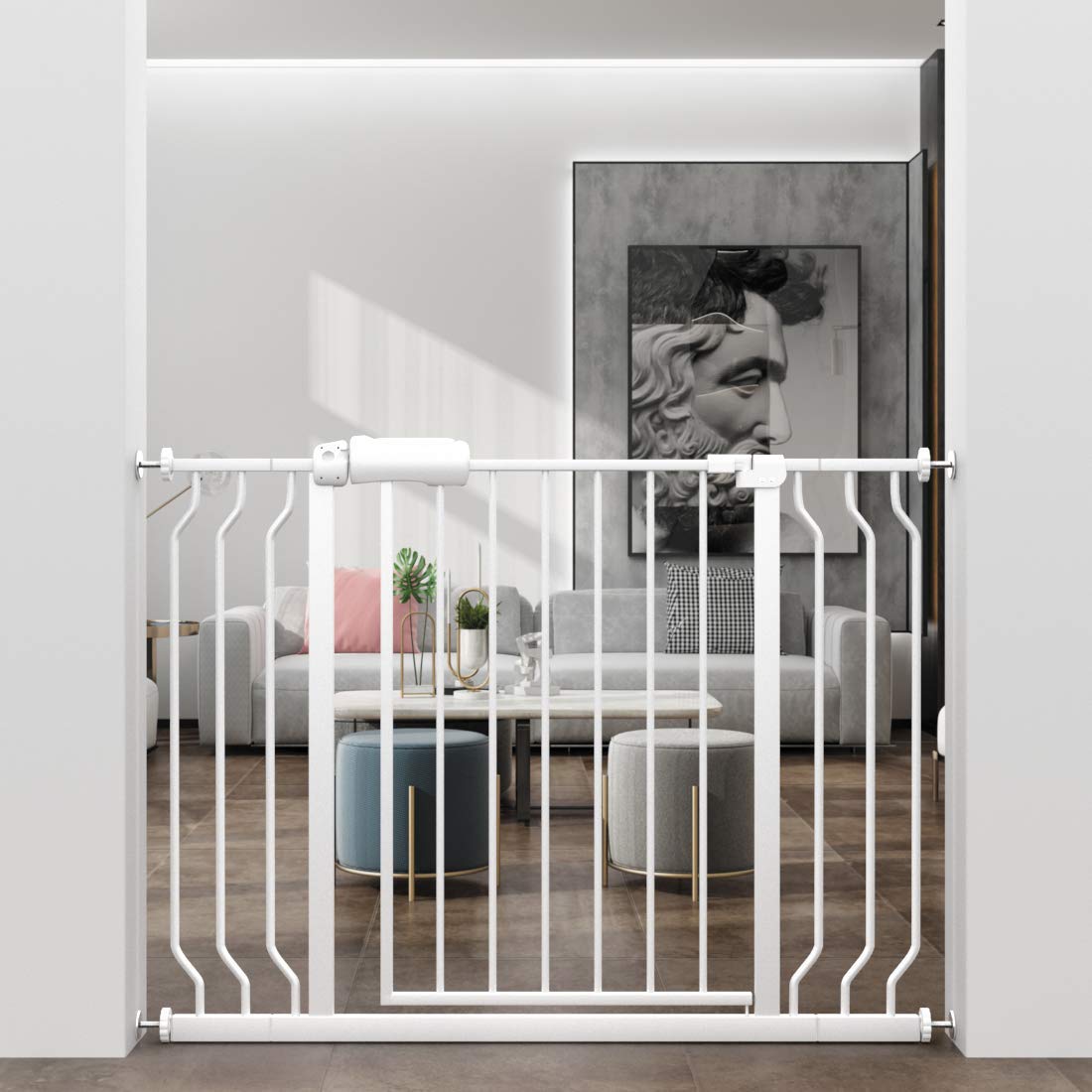 ALLAIBB extra-wide gate in doorway for safe baby and pet passage