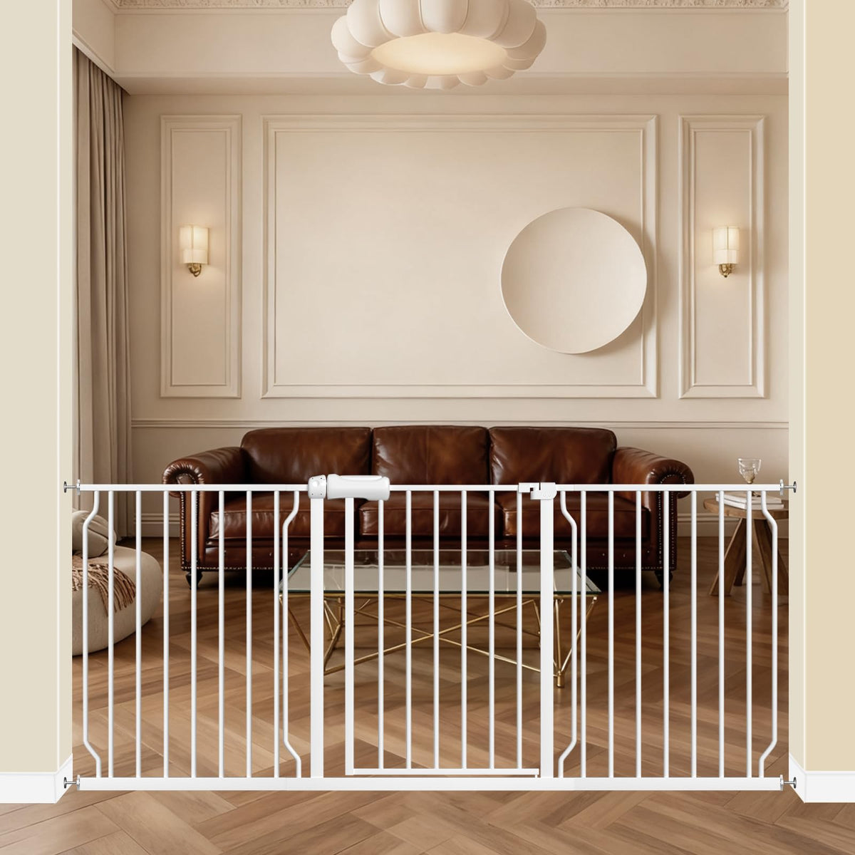 ALLAIBB extra wide gate in doorway with walk-through design for easy passage