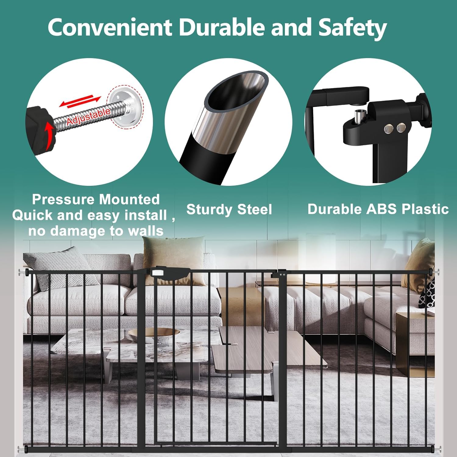 ALLAIBB-safe-baby-gate-quick-install emphasizes safe, versatile use.