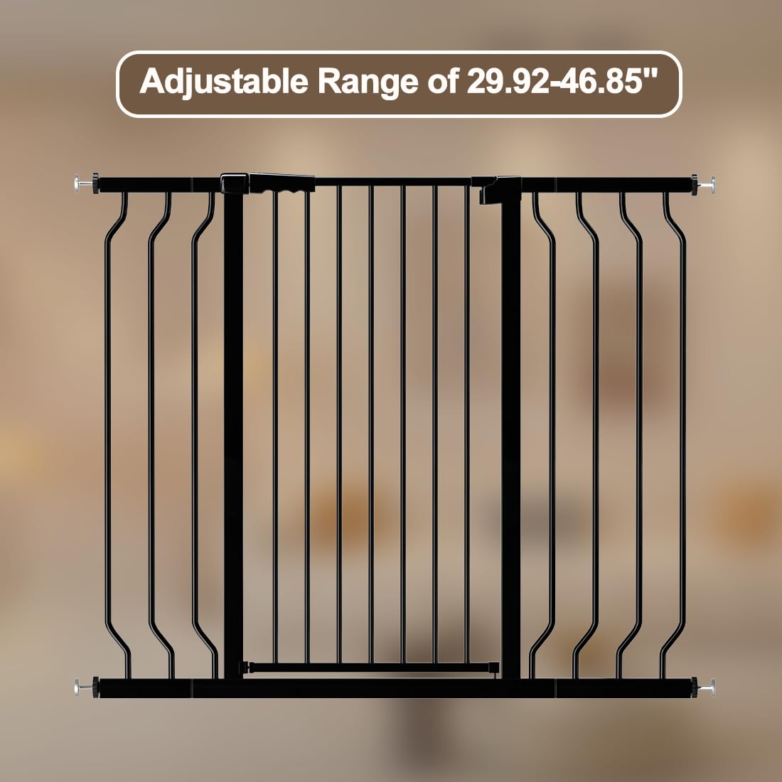 ALLAIBB tall gate in kitchen doorway ensures a safe environment for kids.