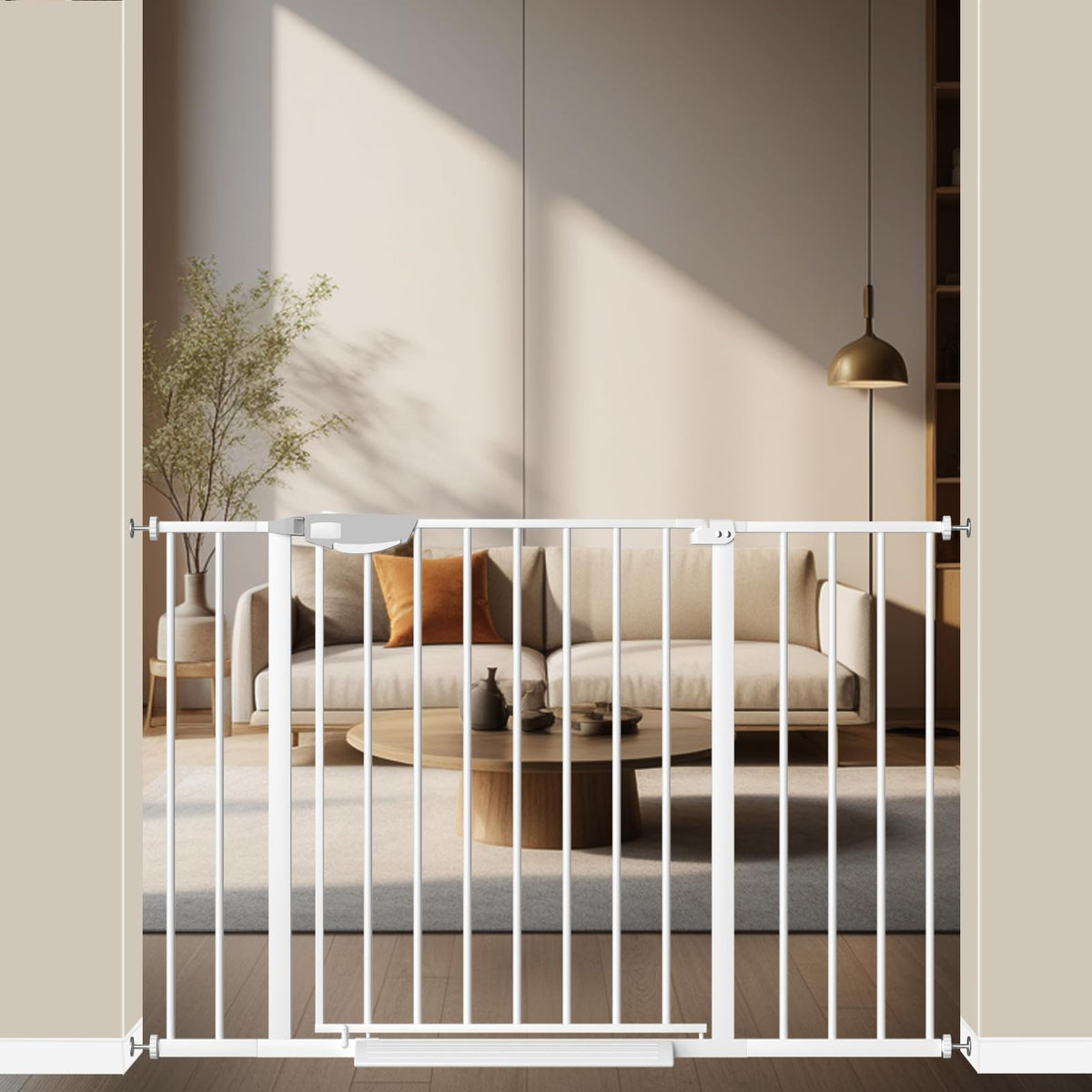 ALLAIBB triple-lock gate wide walk-through keeps babies and pets safe while passing through.