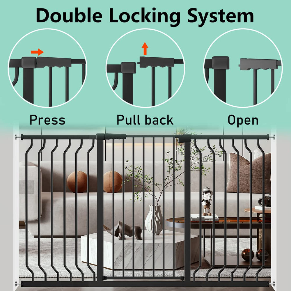 ALLAIBB White gate hold-open 90-degree angle for hands-free passage