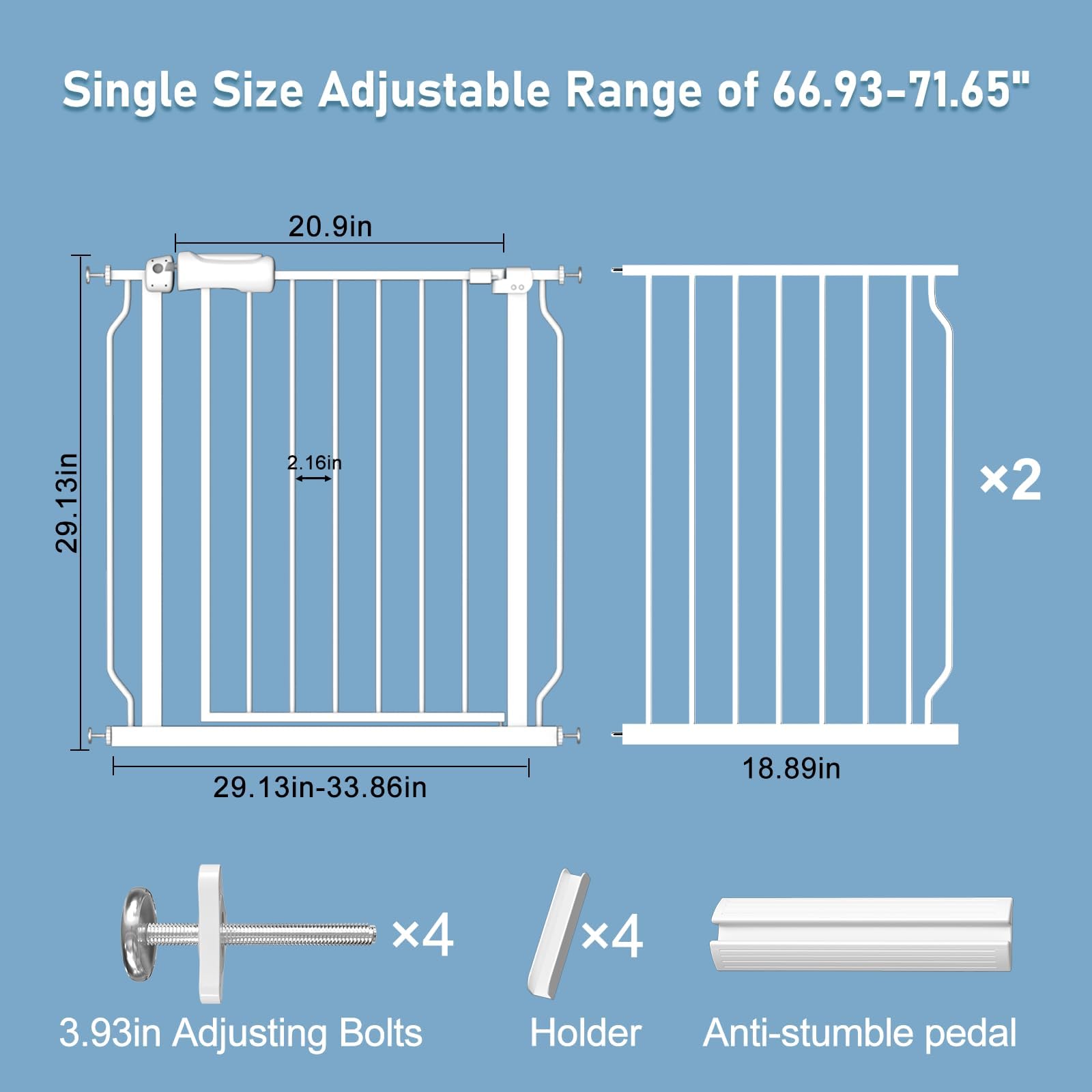 ALLAIBB width-extension gate fits 24.2 to 71.7 inches wide opening