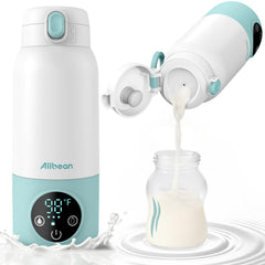Allbean portable bottle warmer front view showing travel-ready compact design.