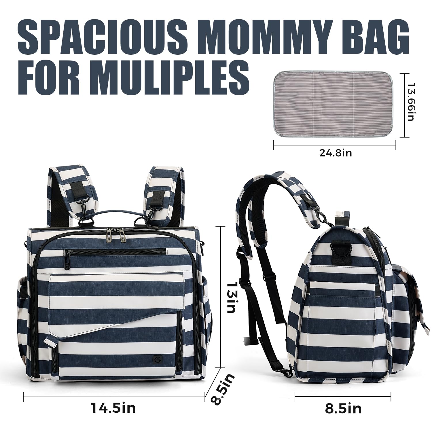 ALLCAMP diaper backpack convertible tote style for versatile everyday carry and quick item access.